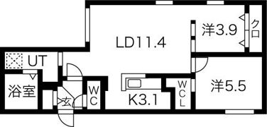 北斗エンブレム札幌北の間取り画像