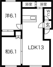 グローバル南平岸の間取り画像