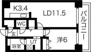 D＇グラフォート札幌ステーションタワーの間取り画像