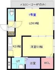 A BOND学園前B棟の間取り画像