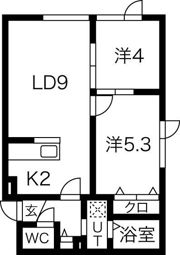 アークタウン西岡Bの間取り画像