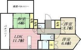 エクセルシオール麻生 802号室の間取り画像