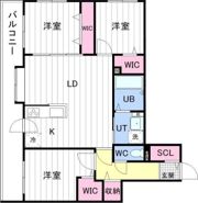 アルファスクエア北22の間取り画像