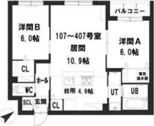 グランメールアサヒVIの間取り画像