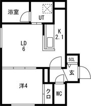Campanella平岸(カンパネラ平岸) 仮)平岸4-9Mの間取り画像