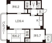 サンシャイン円山の間取り画像