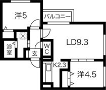スカイリンク琴似の間取り画像