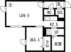 Hills Sapporo VI （読み:ヒルズサッポロシッの間取り画像