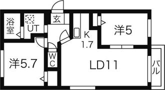 ル・ファール平岸Aの間取り画像