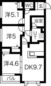 メニーズコート新道東の間取り画像