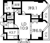 宮ヶ丘レジデンス神宮前の間取り画像