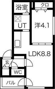 メニーズコート東屯田通の間取り画像