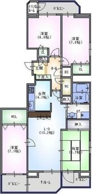 ロイヤルシャトー北広島S棟の間取り画像