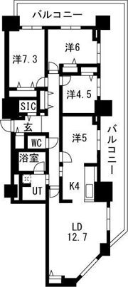 プレミスト琴似スカイクロスタワーの間取り画像