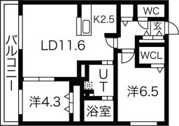 Angelic village北23条（エンジェリック ヴィの間取り画像
