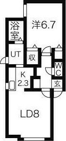 コンフォート中の島 Vの間取り画像