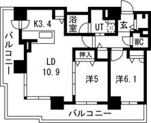 ブランズタワーアイム札幌大通公園の間取り画像