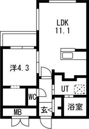 GEレジデンス琴似の間取り画像