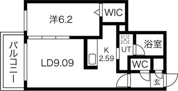 シエル山鼻の間取り画像