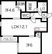 グランオルセー厚別中央の間取り画像