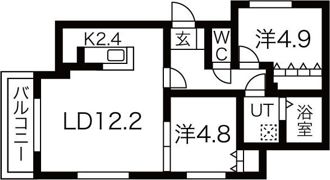 ブランシャール豊平スクエアの間取り画像