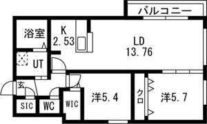 Grand Calme琴似（グランカルム琴似）の間取り画像