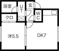 瀬比亜館南郷通B館の間取り画像