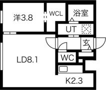 Bellissimo Hassamu（ベリッシモハッサム）の間取り画像