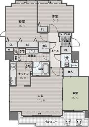 東急ドエルアルス知事公館の間取り画像