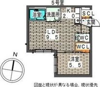 Elle Cube学園前の間取り画像