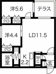 ブランシャールCIEL学園前の間取り画像