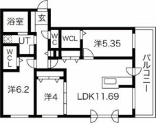 アルファスクエア北20西4の間取り画像