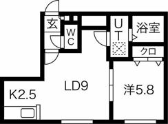AKT月寒中央の間取り画像