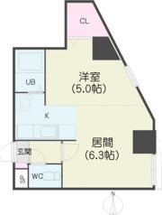 パークヒルズ中央411の間取り画像