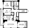 レジデンス709Cの間取り画像