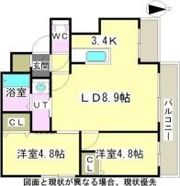 NOBLE Charmant 北24条（ノーブルシャルマン北の間取り画像
