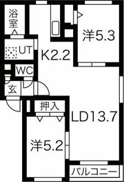 メトロ南郷13の間取り画像