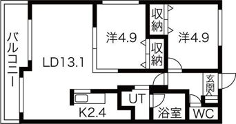 ブランシャール東屯田通の間取り画像