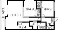 ブランシャール東屯田通の間取り画像