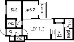 ブランシャール発寒3・3の間取り画像