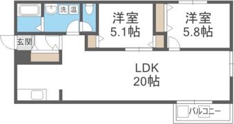 La Rose北円山の間取り画像