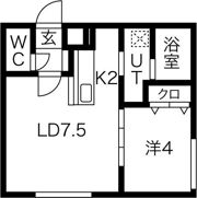 Crea Maison発寒南East（クレアメゾン）の間取り画像