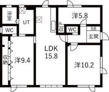 南3西27貸家の間取り画像