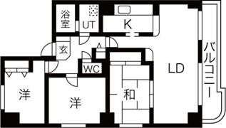 北円山シャトー桂和の間取り画像