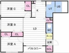 グランメール スカイプレミアム札幌の間取り画像