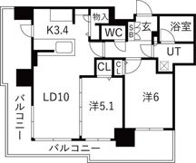ブランズタワー札幌の間取り画像