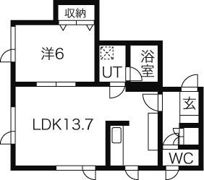 北角方貸室の間取り画像