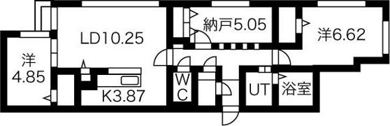 レスツオン厚別の間取り画像