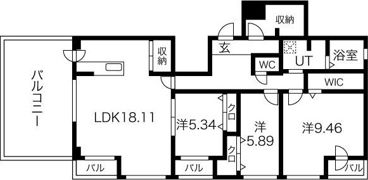 オルセーリュクス山鼻の間取り画像