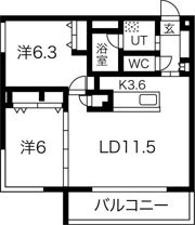 ガーデンヒルズ月寒中央の間取り画像